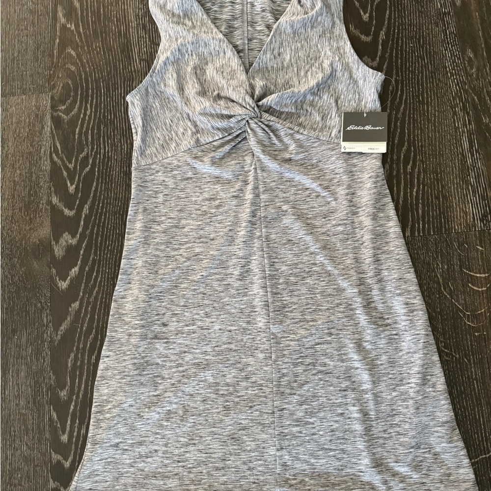 Eddie Bauer Gray Cowl Neck Sheath Mini Dress